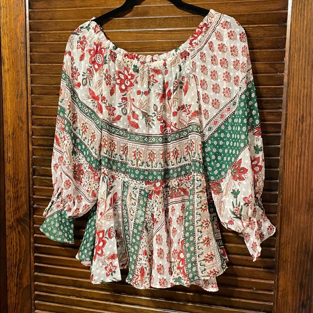 Zara Patchwork Printed Blouse - Picture 7 of 7